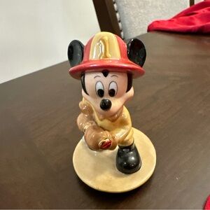 Disney Mickey Mouse Fireman Fire Fighter Ceramic Figurine